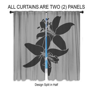 Botanical Window Curtains  Floral Traditional Drapes - 2 Panels