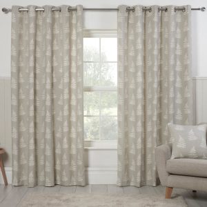 Esher Ready Made Eyelet Curtains Silver