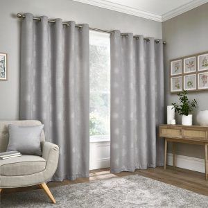 Appletree Loft Harvest Ready Made Eyelet Curtains Silver