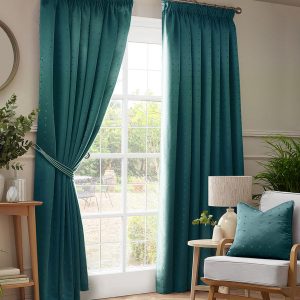 Madison Ready Made Pencil Pleat Curtains Teal