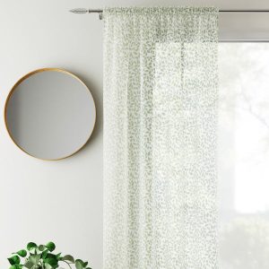Willow Ready Made Single Voile Curtain Green