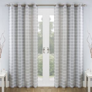Antigua Eyelet Ready Made Single Voile Curtain Grey