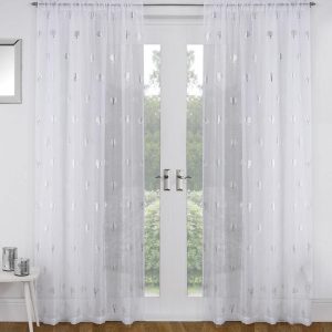 Birch Ready Made Single Voile Curtain White