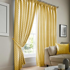 Cotswold Lined Ready Made Pencil Pleat Curtains Ochre