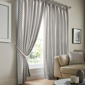 Cotswold Lined Ready Made Pencil Pleat Curtains Silver