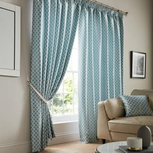 Cotswold Lined Ready Made Pencil Pleat Curtains Teal