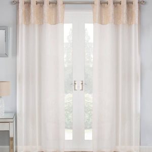 Liberty Eyelet Ready Made Single Voile Curtain Natural