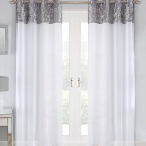 Liberty Eyelet Ready Made Single Voile Curtain Silver