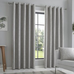Lowe Ready Made Eyelet Curtains Charcoal
