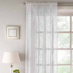 Pandora Slot Top Ready Made Single Voile Curtain White