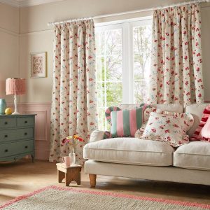Cath Kidston Rose And Bows Ready Made Blackout Curtains Multi
