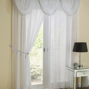 Crystal Ready Made Single Voile Curtain White
