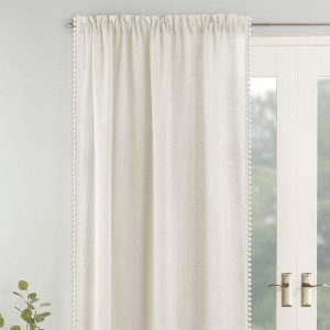 Tahiti Slot Top Ready Made Single Voile Curtain Cream