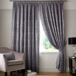 Tivoli Lined Ready Made Pencil Pleat Curtains Silver