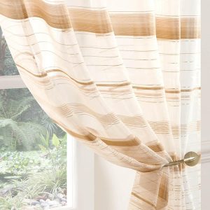 Metropole Ready Made Single Voile Curtain Beige