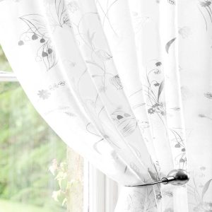Wildflower Ready Made Single Voile Curtain White