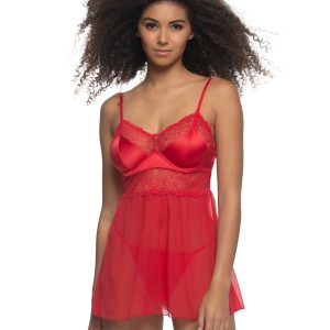 Heat Satin & Lace Babydoll
