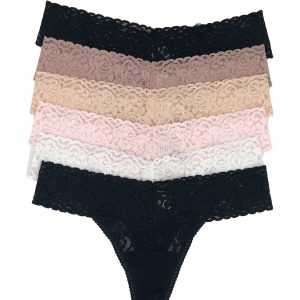 Signature Stretch Lace Low Rise Thong 6-Pack