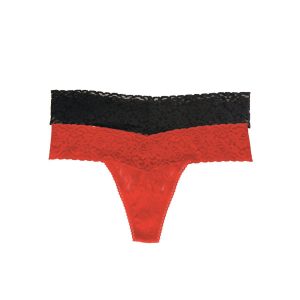 Signature Stretch Lace Low Rise Thong 2-Pack