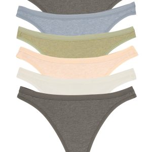 Organic Cotton Stretch Thong 6-Pack