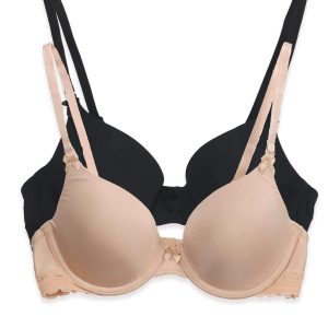 Gorgeous Cushion Comfort T-Shirt Bra W/ Multi-Way Straps 2-Pack